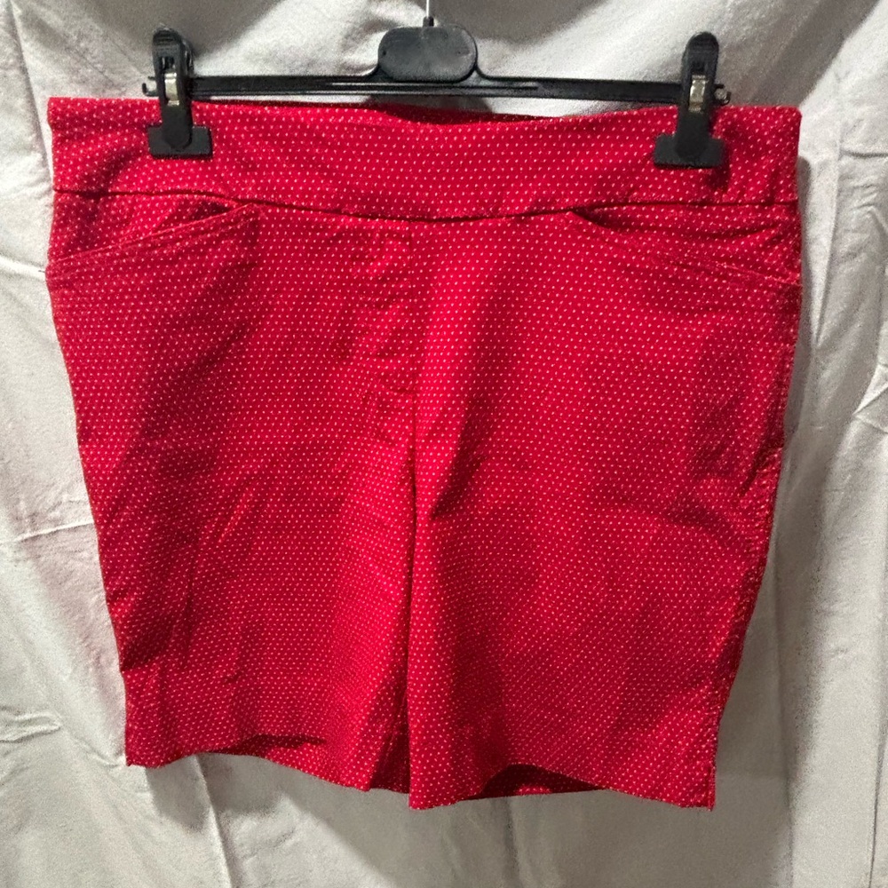 Hilary Radley Red Bermuda Shorts Cotton Blend Casual